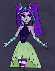 Size: 1129x1455 | Tagged: safe, artist:ilacavgbmjc, imported from derpibooru, aria blaze, equestria girls, rainbow rocks, female, lidded eyes, sleeveless, solo