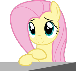 Size: 3545x3325 | Tagged: safe, artist:shadyhorseman, imported from derpibooru, fluttershy, female, high res, simple background, solo, table, transparent background, vector