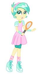 Size: 405x740 | Tagged: safe, artist:berrypunchrules, imported from derpibooru, tennis match, equestria girls, friendship games, alternate clothes, alternate costumes, background human, female, ponied up, pony ears, solo, tennis racket