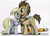 Size: 1000x716 | Tagged: safe, artist:rockingscorpion, imported from derpibooru, derpy hooves, doctor whooves, time turner, pony, slice of life (episode), clothes, fourth doctor's scarf, male, scarf, scene interpretation, stallion, striped scarf, tom baker's scarf