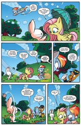 Size: 586x900 | Tagged: safe, artist:jay fosgitt, idw, imported from derpibooru, angel bunny, fluttershy, rainbow dash, spoiler:comic, spoiler:comicff18, preview
