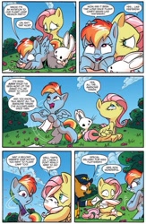 Size: 587x899 | Tagged: safe, artist:jay fosgitt, idw, imported from derpibooru, angel bunny, fluttershy, rainbow dash, spoiler:comic, spoiler:comicff18, preview