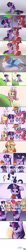 Size: 500x4900 | Tagged: safe, artist:solar-slash, imported from derpibooru, angel bunny, applejack, fluttershy, pinkie pie, rainbow dash, rarity, twilight sparkle, earth pony, pegasus, pony, unicorn, apple, backwards cutie mark, clothes, comb, comic, cute, feels, female, floppy ears, friendship, hat, mare, rain, sad, scarf, tears of joy, umbrella hat, unicorn twilight