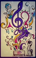 Size: 1112x1768 | Tagged: safe, artist:canvymamamoo, imported from derpibooru, dj pon-3, octavia melody, vinyl scratch, music box, traditional art
