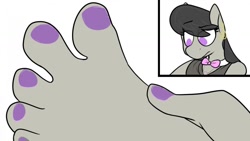 Size: 1280x720 | Tagged: safe, artist:silverscarf, imported from derpibooru, octavia melody, anthro, plantigrade anthro, close-up, feet, fetish, foot fetish, foot focus, nail polish, pedicure, toenail polish, toenails