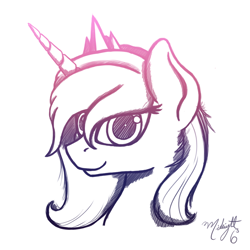 Size: 800x800 | Tagged: safe, artist:midnightsix3, imported from derpibooru, princess luna, lunadoodle, female, portrait, solo, style emulation