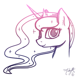 Size: 800x800 | Tagged: safe, artist:midnightsix3, imported from derpibooru, princess luna, lunadoodle, female, portrait, solo, style emulation