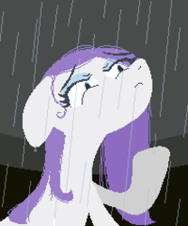 Size: 600x720 | Tagged: safe, artist:liracrown, imported from derpibooru, rarity, female, floppy ears, frown, glare, missing horn, rain, sad, simple background, solo, wet, wet mane, wet mane rarity