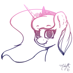 Size: 800x800 | Tagged: safe, artist:midnightsix3, imported from derpibooru, princess luna, lunadoodle, female, portrait, solo, style emulation