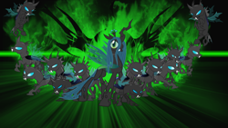 Size: 1366x768 | Tagged: safe, artist:ackdari, artist:alexiy777, artist:daughterdragon, artist:delectablecoffee, artist:dipi11, artist:durpy, artist:emkay-mlp, edit, imported from derpibooru, queen chrysalis, changeling, changeling queen, abstract background, changeling swarm, emblem, female, swarm, vector, wallpaper, wallpaper edit