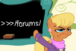 Size: 880x595 | Tagged: safe, edit, edited screencap, imported from derpibooru, screencap, ms. harshwhinny, flight to the finish, chalkboard, chalkboard meme, exploitable meme, female, meme, meta, ms. harshwhinny's professional chalkboard, obligatory pony, solo