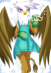 Size: 1500x2120 | Tagged: safe, artist:vavacung, imported from derpibooru, gilda, anthro, griffon, the lost treasure of griffonstone, female, griffon scone, solo