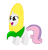 Size: 1177x1231 | Tagged: safe, artist:vincentthecrow, imported from derpibooru, sweetie belle, clothes, corn, corn costume, costume, cute, diabetes, diasweetes, female, food, food costume, open mouth, solo, vtc's wacky vectors