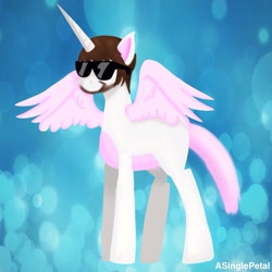 Size: 1024x1024 | Tagged: safe, imported from derpibooru, oc, oc only, alicorn, pony, alicorn oc, barry kramer, blank flank, game grumps, solo, sunglasses