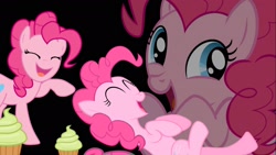 Size: 1920x1080 | Tagged: safe, imported from derpibooru, pinkie pie, cupcake, laughing, laughing tom cruise, meme