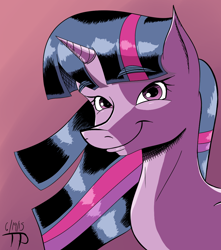 Size: 1002x1135 | Tagged: safe, artist:thethunderpony, imported from derpibooru, twilight sparkle, alicorn, pony, female, mare, portrait, smiling, solo, twilight sparkle (alicorn)