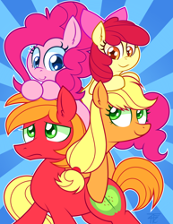 Size: 2550x3300 | Tagged: safe, artist:php92, imported from derpibooru, apple bloom, applejack, big macintosh, pinkie pie, earth pony, pony, apple siblings, male, stallion