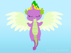 Size: 1000x750 | Tagged: safe, artist:coggler, artist:frog&cog, artist:gopherfrog, imported from derpibooru, spike, alicorn, pony, princess spike (episode), princess, wings