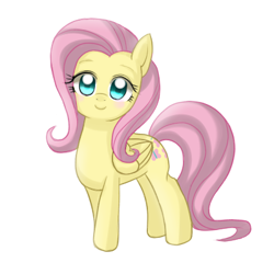 Size: 400x400 | Tagged: safe, artist:jurisalis, imported from derpibooru, fluttershy, pegasus, pony, blushing, cute, female, looking at you, mare, shyabetes, simple background, solo, white background