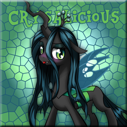 Size: 800x800 | Tagged: safe, artist:jurisalis, imported from derpibooru, queen chrysalis, changeling, changeling queen, :p, blushing, cute, cutealis, female, looking at you, solo, tongue out