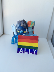 Size: 345x460 | Tagged: safe, imported from derpibooru, rainbow dash, soarin', blind bag, gay pride, irl, lovewins, photo, pride, straight ally, toy