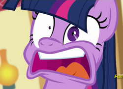 Size: 1484x1076 | Tagged: safe, imported from derpibooru, screencap, twilight sparkle, alicorn, pony, party pooped, crazy face, faic, female, freakout, funny, funny as hell, mare, mismatched eyes, open mouth, panic, panic attack, reaction image, single shrunken iris, solo, twilight snapple, twilight sparkle (alicorn), twilighting, twilynanas