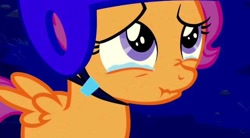 Size: 640x354 | Tagged: safe, imported from derpibooru, screencap, scootaloo, sleepless in ponyville, adorable face, crying, cute, cutealoo, daaaaaaaaaaaw, female, sad, solo, teary eyes