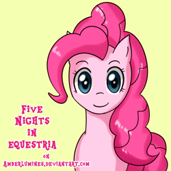 Size: 664x664 | Tagged: safe, artist:vanillafox2035, imported from derpibooru, pinkie pie, female, looking at you, simple background, smiling, solo