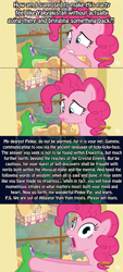 Size: 1065x2363 | Tagged: safe, edit, edited screencap, imported from derpibooru, screencap, gummy, pinkie pie, prince rutherford, sea swirl, seafoam, sunshower raindrops, twilight sparkle, alligator, pony, reptile, yak, party pooped, female, gummy the deep thinker, mare, telepathy