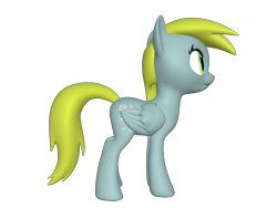 Size: 1200x900 | Tagged: safe, imported from derpibooru, derpy hooves, pegasus, pony, 3d, background pony, cute, derp, female, mare, on side, ponylumen, side, side view, solo