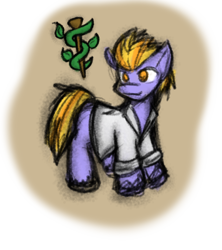 Size: 616x694 | Tagged: safe, artist:zutcha, imported from derpibooru, oc, oc only, oc:olive garden, earth pony, pony, fanfic:the last pony on earth, ponies after people, clothes, cutie mark, hooves, illustration, male, solo, stallion