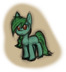 Size: 496x539 | Tagged: safe, artist:zutcha, imported from derpibooru, oc, oc only, oc:lonely day, earth pony, pony, fanfic:the last pony on earth, ponies after people, blank flank, female, hooves, illustration, mare, solo