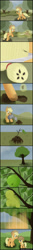 Size: 640x4800 | Tagged: safe, artist:frenkieart, imported from derpibooru, applejack, apple, apple seed, apple tree, clone, comic, reproduction, scissors, tree, wat, watering can