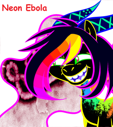 Size: 1302x1462 | Tagged: safe, artist:sherradestrix, imported from derpibooru, oc, oc only, oc:neon nebula, ebola, trollface