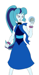 Size: 439x850 | Tagged: safe, artist:combatkaiser, imported from derpibooru, sonata dusk, oc, oc:lapisonata, hybrid, equestria girls, bracelet, clothes, clothes swap, cosplay, crossover, dress, food, fusion, fusion:lapis lazuli, fusion:lapisonata, fusion:sonata dusk, gem (race), gem fusion, hybrid fusion, hydrokinesis, lapis lazuli (steven universe), simple background, sonataco, steven universe, taco, that girl sure loves tacos, that siren sure does love tacos, transparent background, water, water bubble