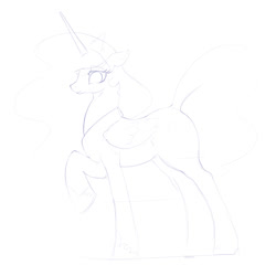 Size: 700x700 | Tagged: safe, artist:bluedrg19, imported from derpibooru, princess celestia, monochrome, raised hoof