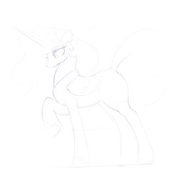 Size: 700x700 | Tagged: safe, artist:bluedrg19, imported from derpibooru, princess celestia, monochrome, raised hoof