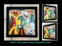 Size: 1280x958 | Tagged: safe, artist:the-paper-pony, imported from derpibooru, mayor mare, oc, oc:sun dancer, craft, grand brony gala, irl, mascot, photo, shadowbox