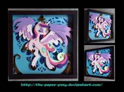 Size: 1280x958 | Tagged: safe, artist:the-paper-pony, imported from derpibooru, princess cadance, craft, irl, photo, shadowbox, solo