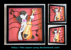 Size: 1280x899 | Tagged: safe, artist:the-paper-pony, imported from derpibooru, octavia melody, cello, craft, irl, musical instrument, photo, shadowbox, solo