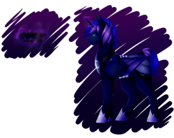 Size: 1024x810 | Tagged: dead source, safe, artist:samandriilrf, imported from derpibooru, princess luna, crown, glowing horn, prince artemis, rule 63, solo