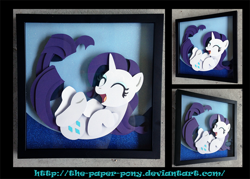 Size: 1280x919 | Tagged: safe, artist:the-paper-pony, imported from derpibooru, rarity, commission, craft, irl, photo, shadowbox, solo