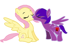 Size: 1096x760 | Tagged: safe, artist:melody heart, imported from derpibooru, fluttershy, oc, oc:melody heart, canon x oc, female, kissing, lesbian, love, shipping