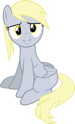 Size: 3636x6000 | Tagged: safe, artist:slb94, imported from derpibooru, derpy hooves, pegasus, pony, female, mare, simple background, sitting, smiling, solo, transparent background, vector