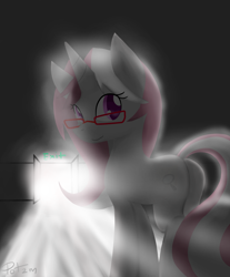 Size: 1686x2032 | Tagged: safe, artist:potzm, imported from derpibooru, oc, oc only, oc:lawyresearch, pony, unicorn, butt, glasses, looking at you, looking back, plot, solo