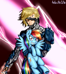 Size: 1600x1800 | Tagged: safe, artist:anibaruthecat, imported from derpibooru, rainbow dash, crossover, konami, metal gear, metal gear rising, metal gear solid, raiden