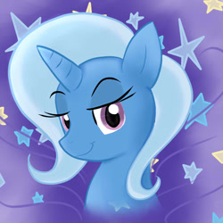 Size: 1000x1000 | Tagged: safe, artist:debbygattathebest, imported from derpibooru, trixie, pony, unicorn, female, happy, mare, solo