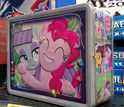 Size: 700x603 | Tagged: safe, imported from derpibooru, cheese sandwich, madame leflour, maud pie, pinkie pie, lunchbox, photo, tin