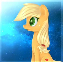 Size: 1280x1267 | Tagged: safe, artist:sonnatora, imported from derpibooru, applejack, female, portrait, solo