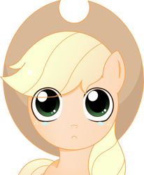 Size: 552x671 | Tagged: safe, artist:2kaze, imported from derpibooru, applejack, crying, female, portrait, solo, woobie